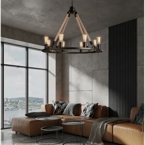 اضاءة معلقة حبال مودرن دائري - بني