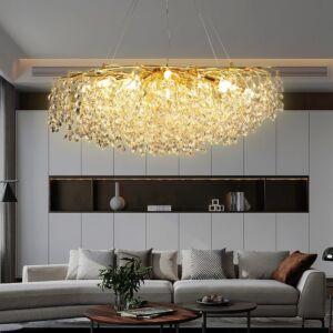 ثريا مودرن 120 سم ايزيل - ذهبي وشفاف