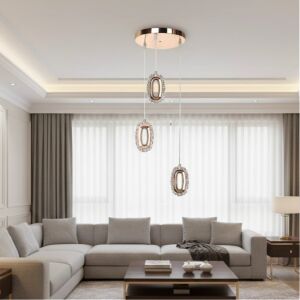 ثريا مودرن ثلاثي نيكل كروم 3 اضاءات - 12 واط - ذهبي