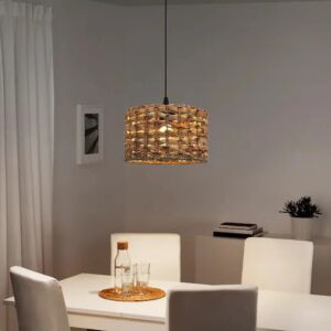 إنارة معلقة قش بني - 24 سم