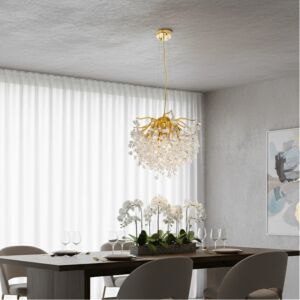 ثريا قروش مودرن 45 سم - ذهبي وشفاف