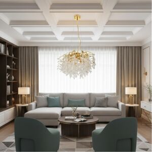 ثريا قروش مودرن 60 سم - ذهبي وشفاف