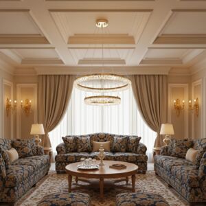 ثريا حلقتين 3 اضاءات - 75 واط - ذهبي