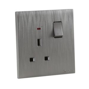 فيش ثلاثي مع مفتاح 13 امبير توفل - بيانو جرافيت