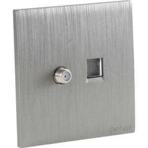 فيش منفذ هاتف تليفون مع دش - بيانو جرافيت