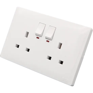 فيش ثلاثي مزدوج مع مفتاح مستطيل بيانو توفل - ابيض