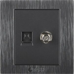 فيش ريمان منفذ كمبيوتر مع دش لون رمادي جرافيت توفل