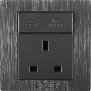 فيش آيلا ثلاثي مع منفذ يو اس بي لون رمادي جرافيت توفل