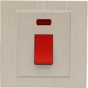 مفتاح مكيف مربع 45 امبير توفل - ابيض لؤلؤي واحمر