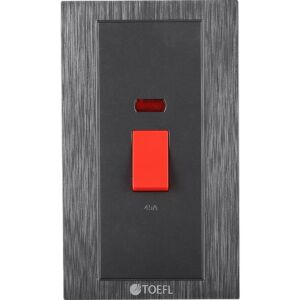 مفتاح مكيف مستطيل 45 امبير من توفل - جرافيتي واحمر