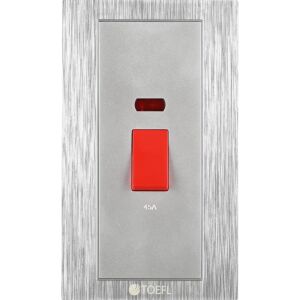 مفتاح مكيف مستطيل 45 امبير توفل - فضي واحمر