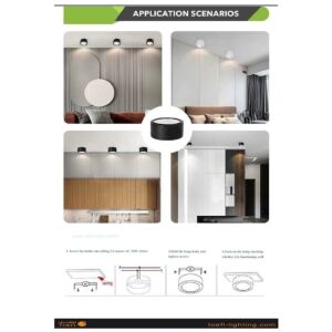 إضاءة جدارية سقف سلندر لون الانارة اصفر 15 واط - توفل