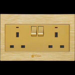 فيش ثلاثي مزدوج مع مفتاح مستطيل لون ذهبي قولد توفل