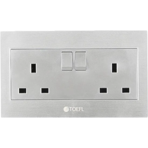 فيش ثلاثي مزدوج مع مفتاح مستطيل لون فضي توفل