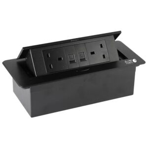 فيش ارضي مجوز مع فيش كمبيوتر مجوز توفل - اسود