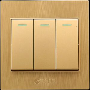 مفتاح إضاءة ثلاثي لون ذهبي قولد توفل