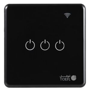 مفتاح ثلاثي ذكي تحكم عن بعد WiFi توفل - اسود