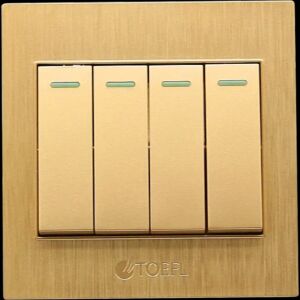 مفتاح إضاءة رباعي لون ذهبي قولد توفل