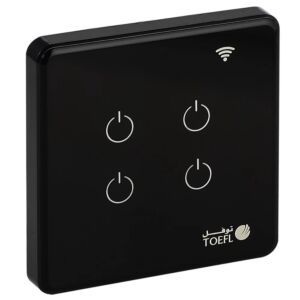 مفتاح ذكي رباعي تحكم عن بعد WiFi توفل - اسود