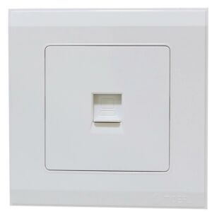 فيش منفذ كمبيوتر مفرد - ابيض موجي