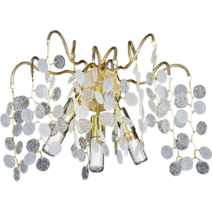 إضاءة جدارية مودرن ذهبي مع شفاف