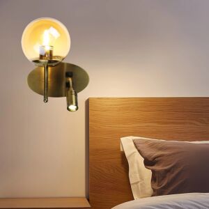 إضاءة جدارية مودرن مفرد اسود E27