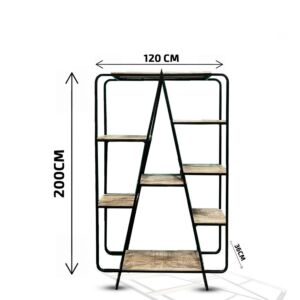 وحدة عرض 7 أرفف  اندستيريل  - خشبي