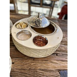 حافظة طعام و 3 زبديات نيست نميتا - أبيض