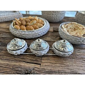 طقم تقديم غراس 3 زبديات - أبيض