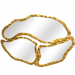 مرآه جدارية مقسمة جامايكا - 3 قطع - ذهبي