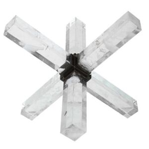 Double cross sculpture-faux quartz crystal