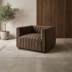 كنبة مفرد رونا - بني غامق