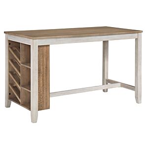 طاولة طعام سكمبتون - ابيض وبني فاتح