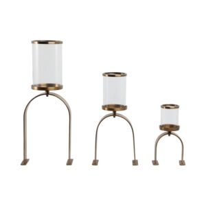 طقم حامل شموع ديلفان 3 قطع - ذهبي