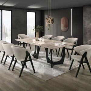 طاولة طعام هانا رخام - 8 اشخاص - بيج