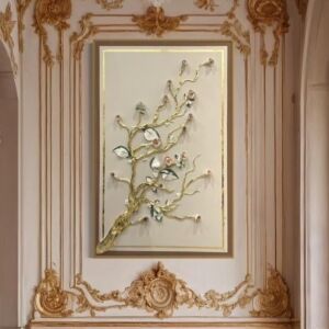 لوحة جبسية مقاس 80x180 سم روت - برواز ذهبي