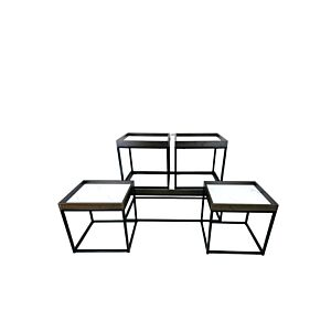 طقم طاولة قهوة 5 قطع - بني غامق