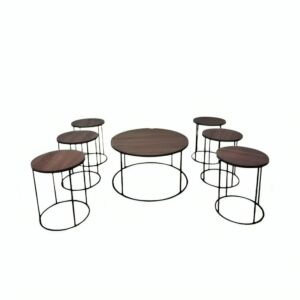 طقم طاولة قهوة وجانبية 7 قطع خشب مارلين