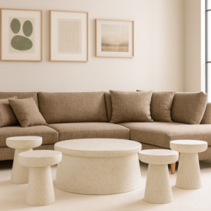 طقم طاولة قهوة وطاولات جانبية 5 قطع كايلا