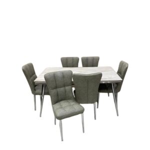 طقم طاولة طعام مع كراسي دارلا - 6 أشخاص