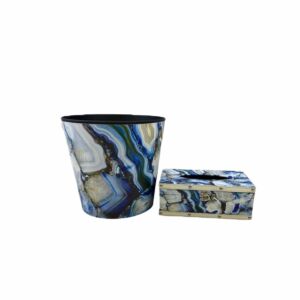 طقم سلة مهملات وصندوق محارم