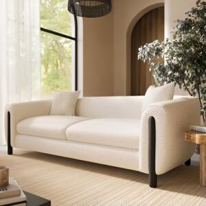 كنبة ثلاثية كايلا بوكليه - ابيض