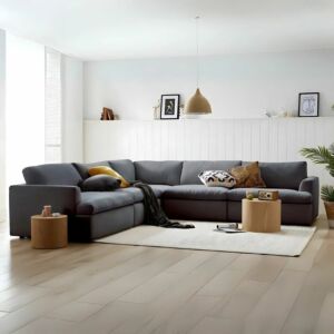 كنب زاوية حرف L ليكو - رمادي