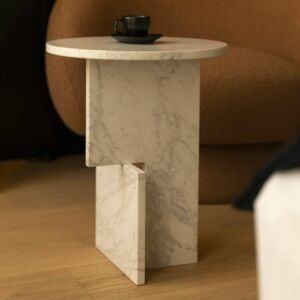 طاولة جانبية رويال رخام - بيج