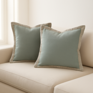 غطاء وسادة ديكور بدون حشوة مطرز ايلا - اخضر ومتعدد الالوان