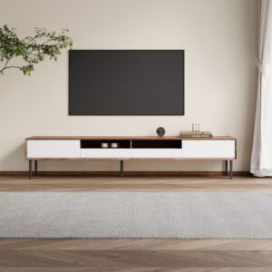 طاولة تلفزيون 200 سم فولكا - بني وابيض