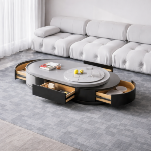 طاولة قهوة اينال - رمادي فاتح واسود