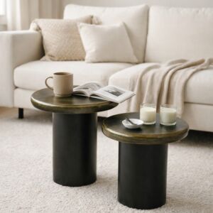 طقم طاولتين جانبية ريفا - سطح خشب طبيعي