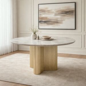 طاولة طعام سوبي سطح رخام طبيعي - 4 اشخاص