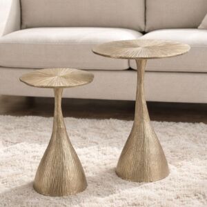 طقم طاولات جانبية ايلا - قطعتين - ذهبي